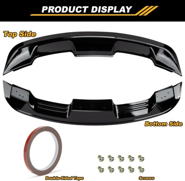 PSLER GT Style Spoiler Wing for Coupe 2DR, GT500 GT350 Style 2015-2022, Car Rear Spoiler Wing GT Style Sporty Trunk Lid Rear Wing Spoiler Racing Spoiler (Bright Black)