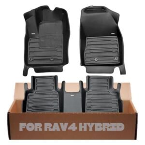 Mat Up! for Toyota RAV4 Hybrid 2019-2025 Floor Mats with Maximum Coverage & All Weather Protection, Laser Measured Waterproof Anti-Slip Custom Fit Liners Covers Row 1 and 2